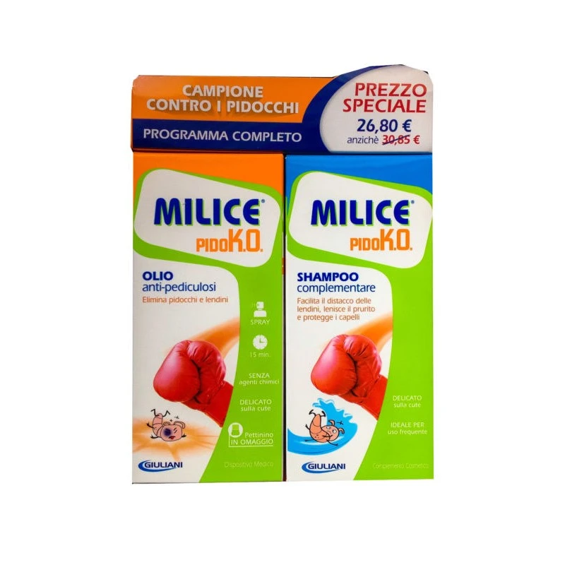 Milice PidoKO Kit Trattamento Antipidocchi Olio + Shampoo + Pettine 3 Milice PidoKO Kit Trattamento Antipidocchi Olio + Shampoo + Pettine